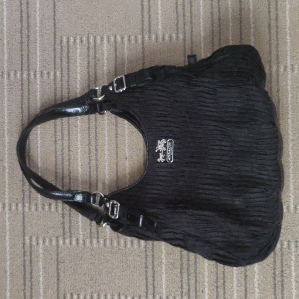 Black vintage coach tote